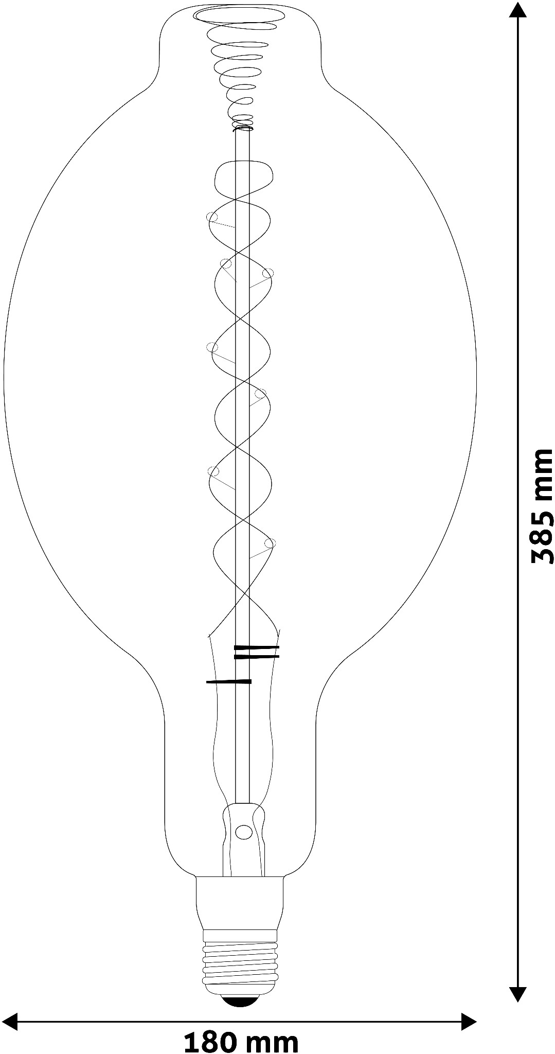 Dekorační led vlákno Jumbo žárovka e27 8W 2400K jantarová stmívatelná